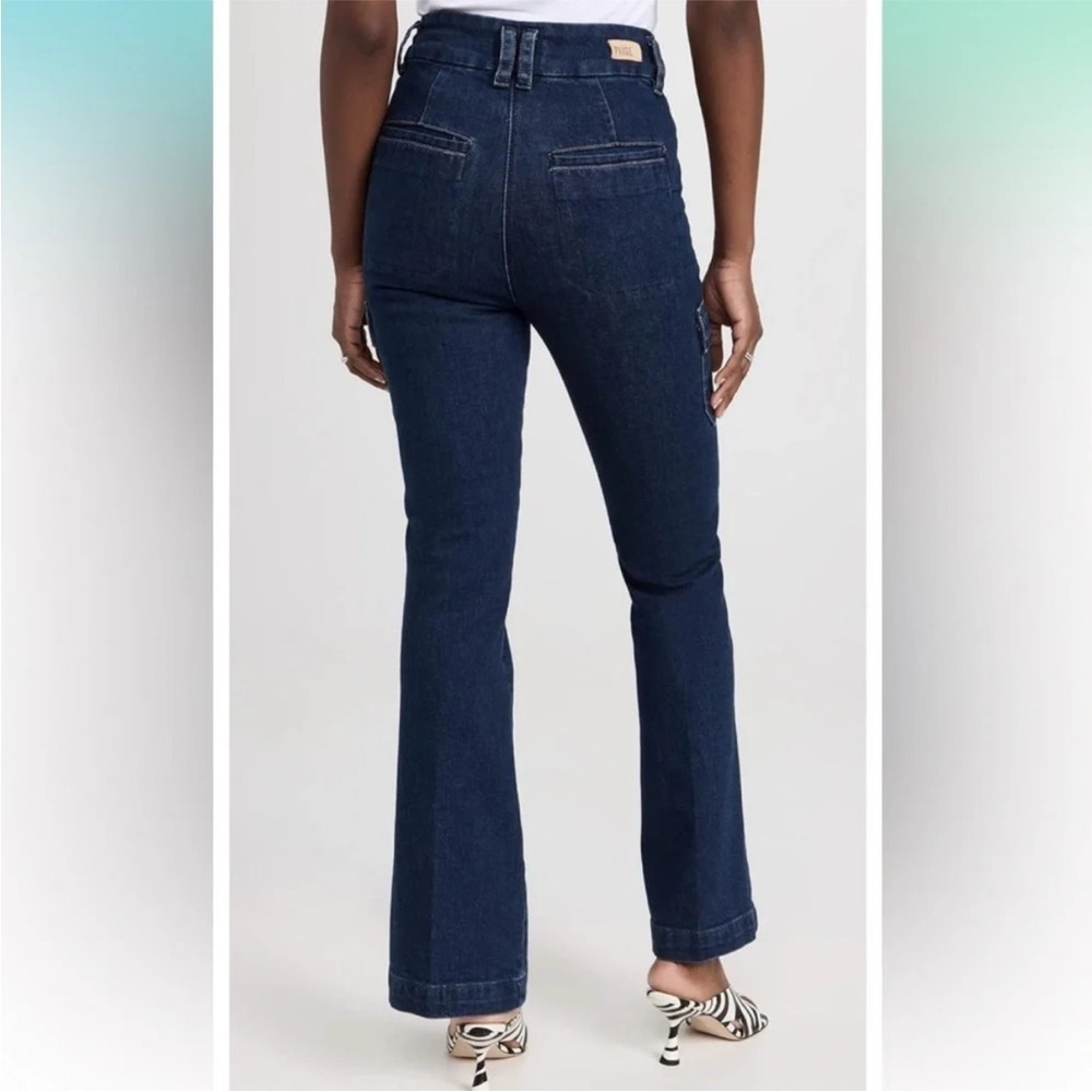 PAIGE Women's Dion W/Cargo Pockets High Rise Utility Jeans Denim Gracie Lou - Picture 2 of 16